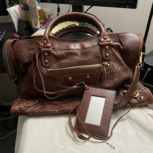Balenciaga Perforated Motorcross Classic City Bag